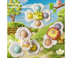 3-delige Bad Speelgoed Set met Zuignap – Montessori Fidget toys Draaiende Dieren Spinners voor Baby & Peuter – Sensorisch Badspeelgoed voor Badkuip & Tafel