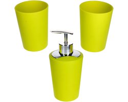 3-delige badkamerset MARTA Groen: 1 zeepdispenser & 2 bekers – 2x 24171 & 1x 24172