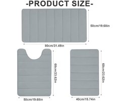 3-delige badmatten set - Luxe antislip en absorberend
