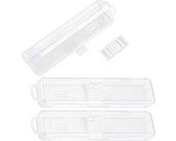 3-delige Bestekset voor Meeneem, Bestekhouder voor Werk, Transparant, Perfect voor School, Buitenactiviteiten en Picknicks
