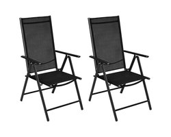 3-delige Bistroset | Tuinset aluminium en textileen zwart