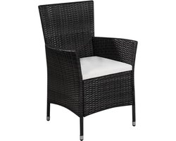 3-delige Bistroset | Tuinset poly rattan zwart