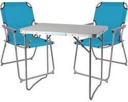 3-delige Campingmeubel Set - Lichtgewicht Aluminium Tafel en Stoelen voor Buiten