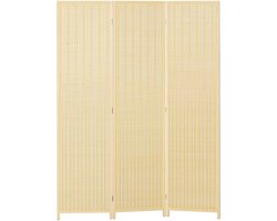 3-delige houten scheidingswand 135 x 180 cm, opvouwbaar scheidingsscherm voor de woonkamer, slaapkamer, thuis, natuurlijk hout