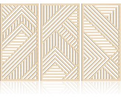 3-Delige Houten Wanddecoratie Geometrisch Boho Design voor Woonkamer en Keuken