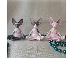 3-delige kattendecoratie Kattenbeeld Moderne thuis Yoga kamer Plankdecoratie Kantoorsculptuur Woonkamer Vreemd beeld Bureaudecoratie Kawaii cadeau