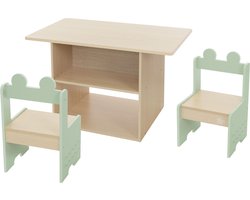 3-delige kinderzitgroep met tafel en 2 stoelen van hout Joyz