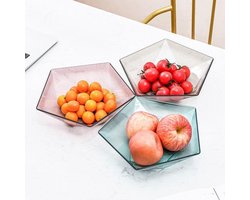 3-delige Kunststof Fruitschalen Schalen Snoepschalen Plastic Bakken Chips Transparant