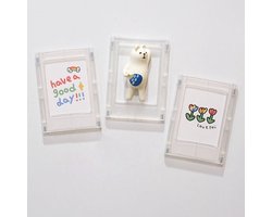 3-delige magnetische fotolijst - Fotolijst - DIY mini fotovitrine - Transparante fotolijst voor de koelkast - Magnetische fotolijst - Transparant - ABS/Magnetisch