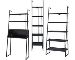 3-delige meubelset Storfjord open kasten en bureau zwart set 2 [en.casa]