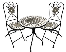 3-delige mozaïekset met tuintafel en 2 stoelen voor een mediterrane sfeer