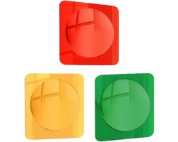 3-Delige Peuter Zintuiglijke Spiegel - Tactiele Stimulatie Decoratie - Peuter Acryl Zintuiglijke Bubbelspiegel - 25cm*25cm - Voor Jongens Meisjes Peuterspeelzaal Thuis Klaslokaal Kinderdagverblijf - rood,geel en groen