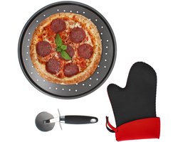 3-delige pizzabakenset TAVA 1x bak, 1x pizzasnijder & 1x handschoen – 89954
