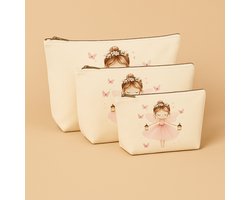 3 delige set accessoires tasjes | make-up tasje | opbergen | meisjes | fee | feetje | opreis | logeren | speelgoed organiseren | etui