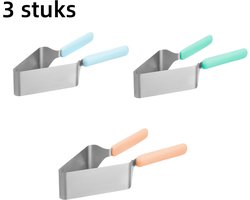 3-delige set - Bakaccessoires - Roestvrijstalen taartverdeler - Taarttransportclip - Taart snijden - Taart verplaatsen - Bakgereedschap - Hittebestendig - Vaatwasmachinebestendig - Nauwkeurig snijden - 27*5 cm - Zilver