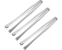 3-delige set chalaza-tang - RVS - IJsblokjesklem - Suikerklontjeclip - eierschaalfragmentverwijderaarstang - getande membraanverwijderaar - multifunctioneel keukengereedschap - Geschikt voor het bereiden van voedsel - 15 cm - zilver