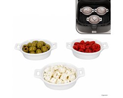 3-delige set STABIL mini ovenschaal met handvatten ovaal wit van porselein – 798000090