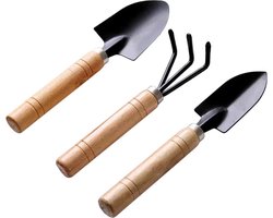 3 delige set - Tuingereedschap - Tuinieren - Moestuin Gereedschap - Plantenschep - Tuinschep - Tuinhark - Zwart - IJzer - 17.5*5cm - Tuinvork - Plantschep - Tuinset - Duurzaam - Mini tuingereedschap set - Combi Gereedschap