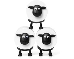3-delige toiletrolhouderset - Stapelbare toiletrolhouder - Toiletrolhouder - Decoratieve toiletrolhouder voor in de badkamer - Creatieve toiletrolhouder in de vorm van een schaap