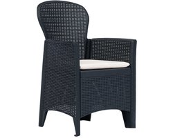 3-delige Tuinset | Loungeset | Tuinset rattan-look kunststof antraciet