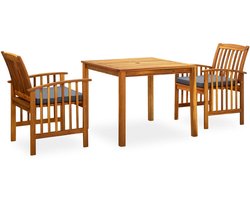 3-delige Tuinset | Tuinmeubelset | Zitgroep met kussens massief acaciahout