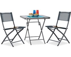 3-delige tuinset - tuinstoelen inklapbaar - klaptafel - balkontafel - klapstoel