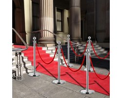 3-delige VIP afzetpalenset roestvrij staal zilverkleurig