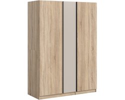 3-deurs kledingkast in Sonoma Eik - Ruimtewonder voor uw slaapkamer - 130x183x53cm