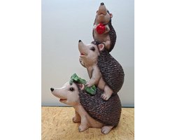 3 Egels Beeld -60cm hoog - polyresin - polystone - Decoratie - Woonaccessoires - Beeld