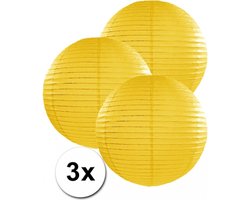 3 gele lampionnen 35 cm