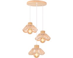 3 Hanglampen Geweven Boho Plafondlamp Vintage Plafonniere Decoratie voor Eetkamer Woonkamer Slaapkamer