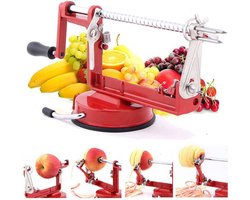 3 in 1 appelboor - Appelschiller met zuignap - Groentesnijder dunschiller voor aardappelen en fruit - Appelschilmachine - Appelsnijder - RVS