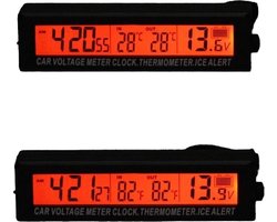 3 in 1 Auto klokje Hoge Kwaliteit met Temperatuur & Voltage meter / LED Klok