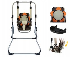 3-in-1 Baby Schommelstoel, Opvouwbaar met Tafel & Veiligheidsbeugel