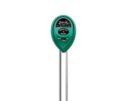 3-in-1 bodemtester kit - Meet vochtigheid, licht en pH - Ideaal voor tuinieren binnen en buiten - Groen - 30 cm - 1 stuk