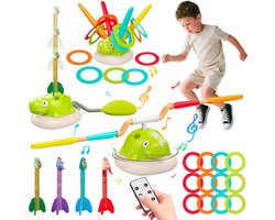 3-in-1 Buitenspeelgoedset: Raket, Springtouw en Ringwerp Spel voor Kinderen