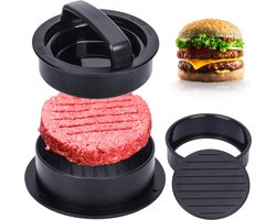 3 in 1 Hamburgerpers-Inclusief 100x wax papier - hamburgerpers - burger press - bbq accesoires - hamburgermaker - keuken accessoires -Gemakkelijk te demonteren en schoon te maken