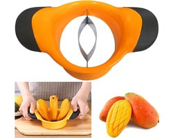 3-in-1 Mango Slicer/Dunschiller/Snijder/Splitter/Pitter met roestvrijstalen mes Pitverwijderaar Antislip handgrepen Extra grote mangosnijder Verdeler