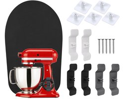 3-in-1 Organizer Set voor KitchenAid 4,5–5,5 Tilt-Head Stand Mixers Artisan & Classic Series van MMOBIEL – 12-delige Set met 5x Bevestigingshouders, 6x Kabel Organizers & 1x Schuifmat