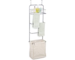 3-in-1 Over Deur Wasrek – Handdoekhouder + Wasmand + Opbergmand – Ruimtebesparend – 146x42x28.5 cm