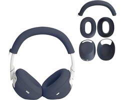 3-in-1 siliconen beschermhoes voor Sony WH-1000XM6 hoofdtelefoon, XM6 accessoires: siliconen oorkussens, hoofdbandafdekking en schaalbescherming – wasbaar en zweetbestendig – blauw