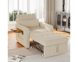 3-in-1 Slaapstoel met Bedfunctie en Verstelbare Rugleuning