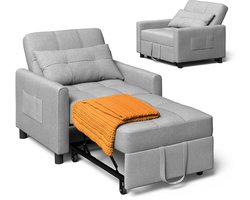 3-in-1 Slaapstoel | Multifunctionele Relaxstoel en Bed voor Kleine Ruimtes | Verstelbare Rugleuning, Kussen en Opbergtas