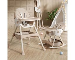3 In1 kinderstoel- 5 puntsgordel-geschikt vanaf de geboorte tot 6 jaar-Beige/Licht kaki