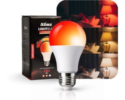 3-Kleuren Indraailamp (Rood licht, Amber & Wit) – Ondersteunt Bioritme & Slaap – Flikkervrije Verlichting – E27 – Energiezuinige Lamp - Roodlicht - Amber Licht - Roodlicht Indraailamp