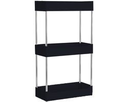 3-Laags Badkamer Organizer voor Aanrecht – Opbergrek met Planken – Vrijstaand Rek voor Badkamer, Keuken, Woonkamer of Slaapkamer – Cosmetica Houder en Tafel Organizer – Multifunctioneel Countertop Storage Shelf – zwart