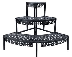 3-laags Hoek Plantenstandaard - Metalen Bloempot Rek voor Binnen en Buiten