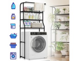 3-Laags Opbergrek Voor Wasmachinetrommel - Ruimtebesparend Opbergrek Voor De Badkamer - Multifunctioneel Stevig En Verstelbaar