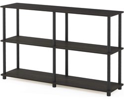 3-laags opslag display rek - Dubbel formaat in espresso/zwart