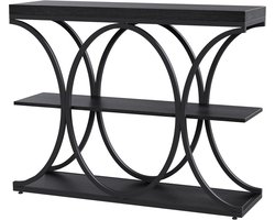 3-laags smalle sidetable voor entree en woonkamer, industrieel modern banktafeltje met wit marmerblad en gouden ruitvormig metalen frame, open opbergplanken en waterbestendig decoratietafeltje